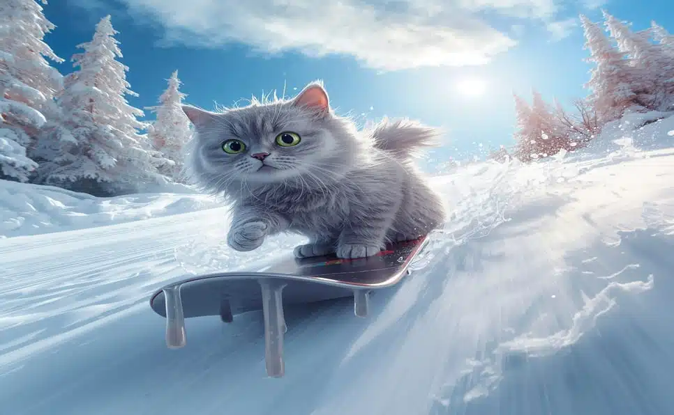 Drippy Cat Snow Rider